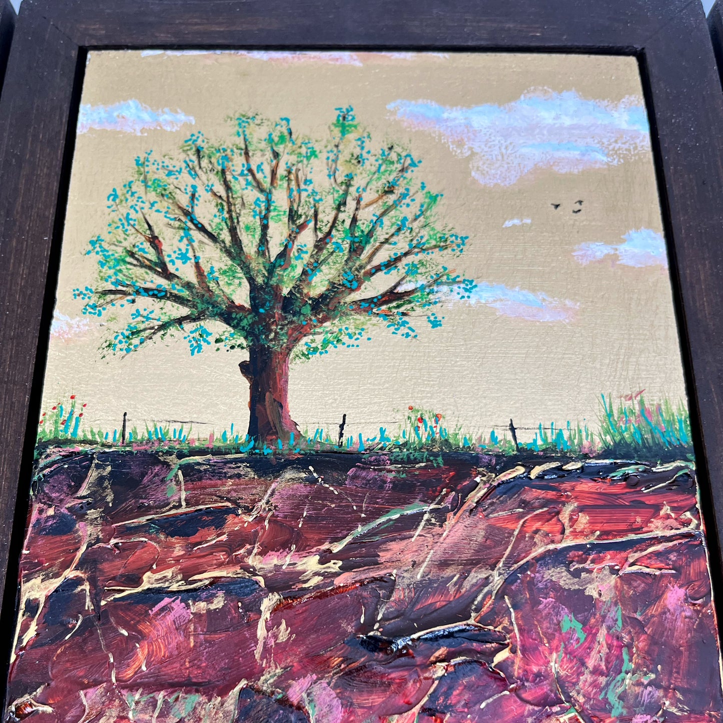 The Three Sisters. 18x12" triptych (three 6x12" panels).