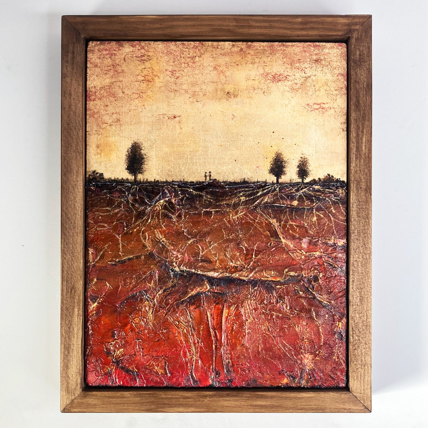 Our Roots Run Deep, 9x12" Wood Panel in handmade frame