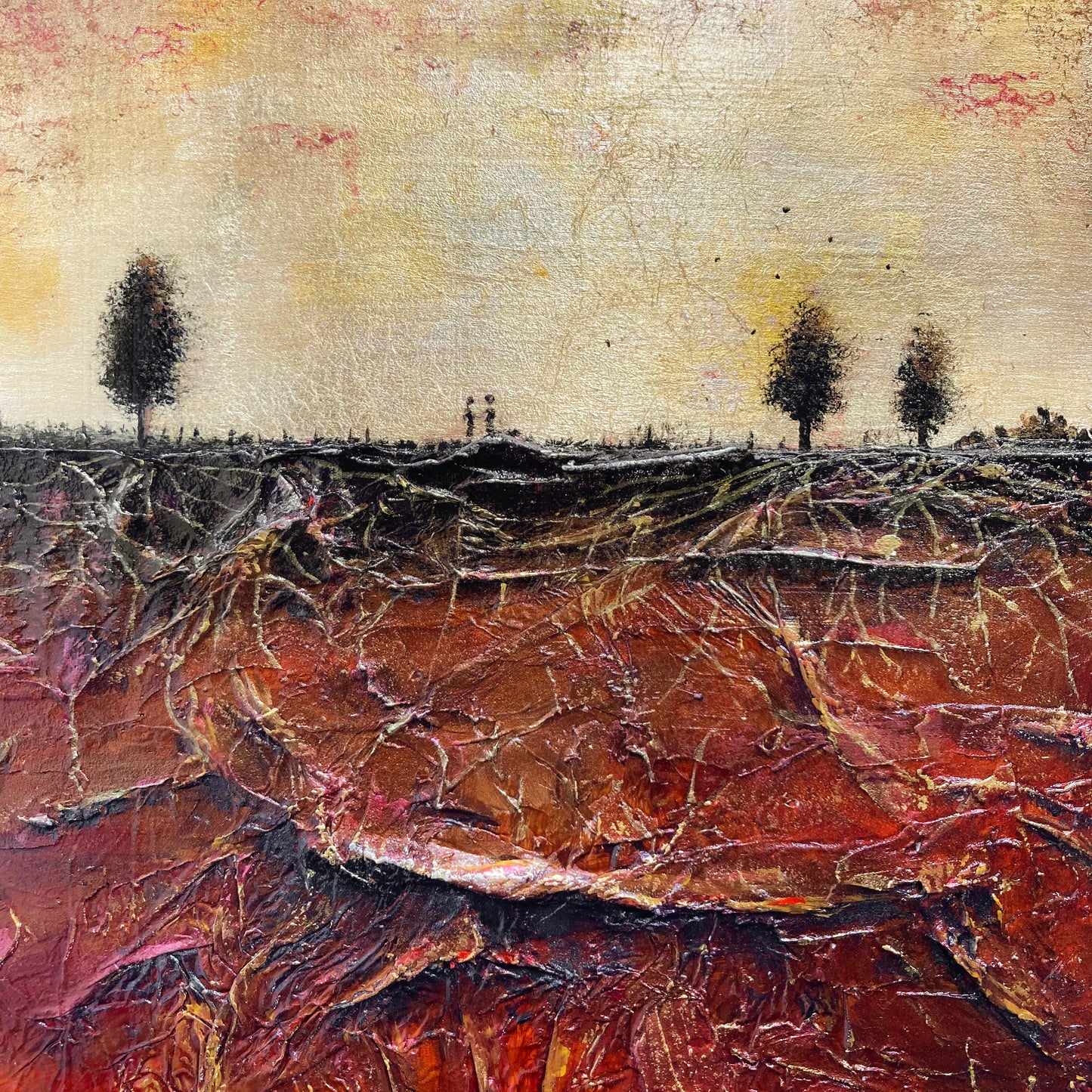 Our Roots Run Deep, 9x12" Wood Panel in handmade frame