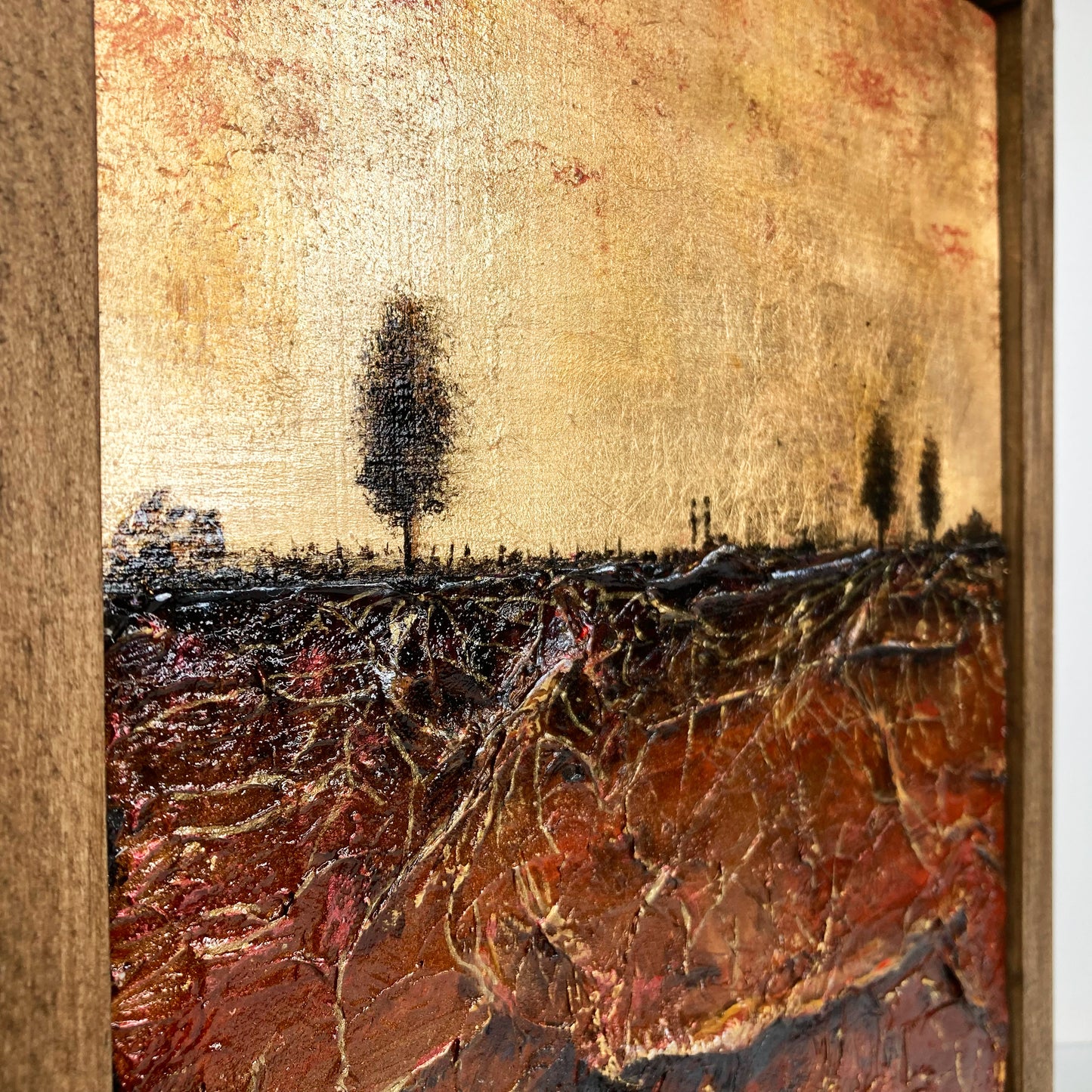 Our Roots Run Deep, 9x12" Wood Panel in handmade frame