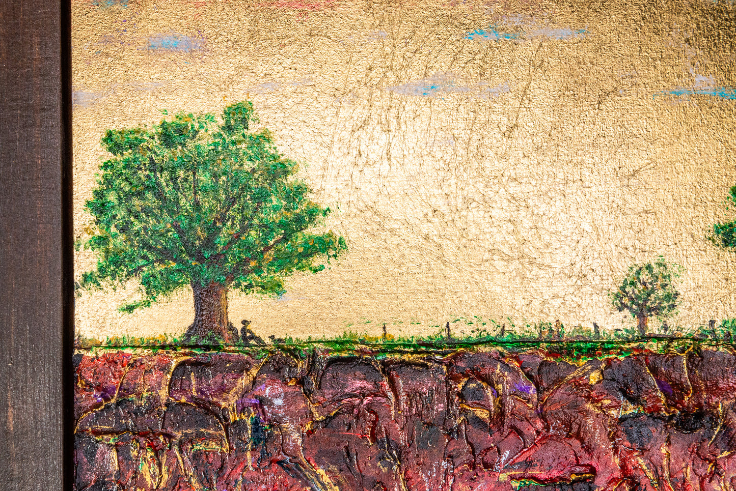 The Resting Place, 12x24" - Wood Panel in handmade frame