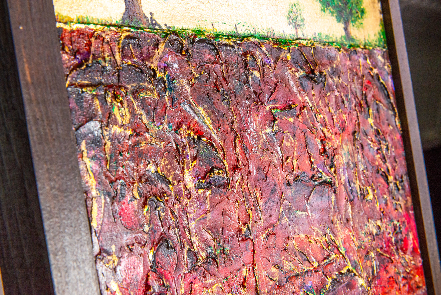 The Resting Place, 12x24" - Wood Panel in handmade frame