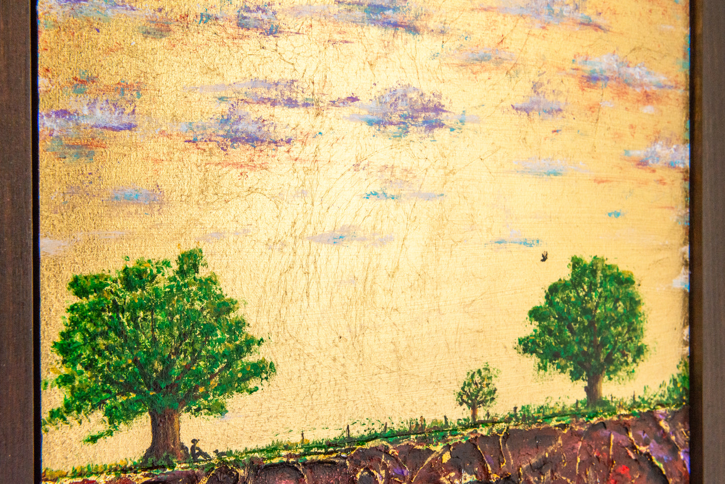 The Resting Place, 12x24" - Wood Panel in handmade frame