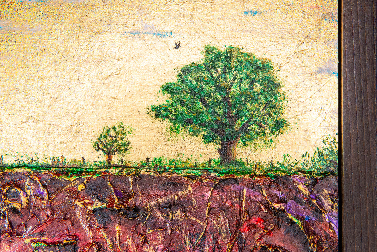 The Resting Place, 12x24" - Wood Panel in handmade frame