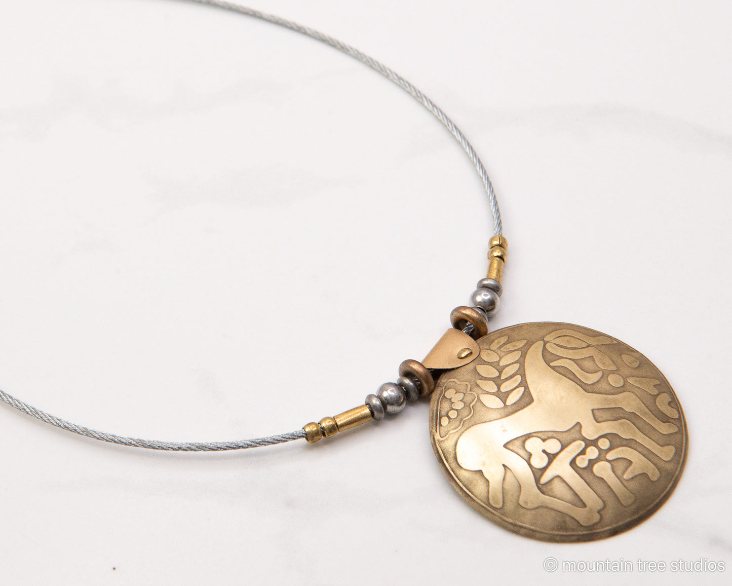 Etched Iceni Horse Coin design, in brass