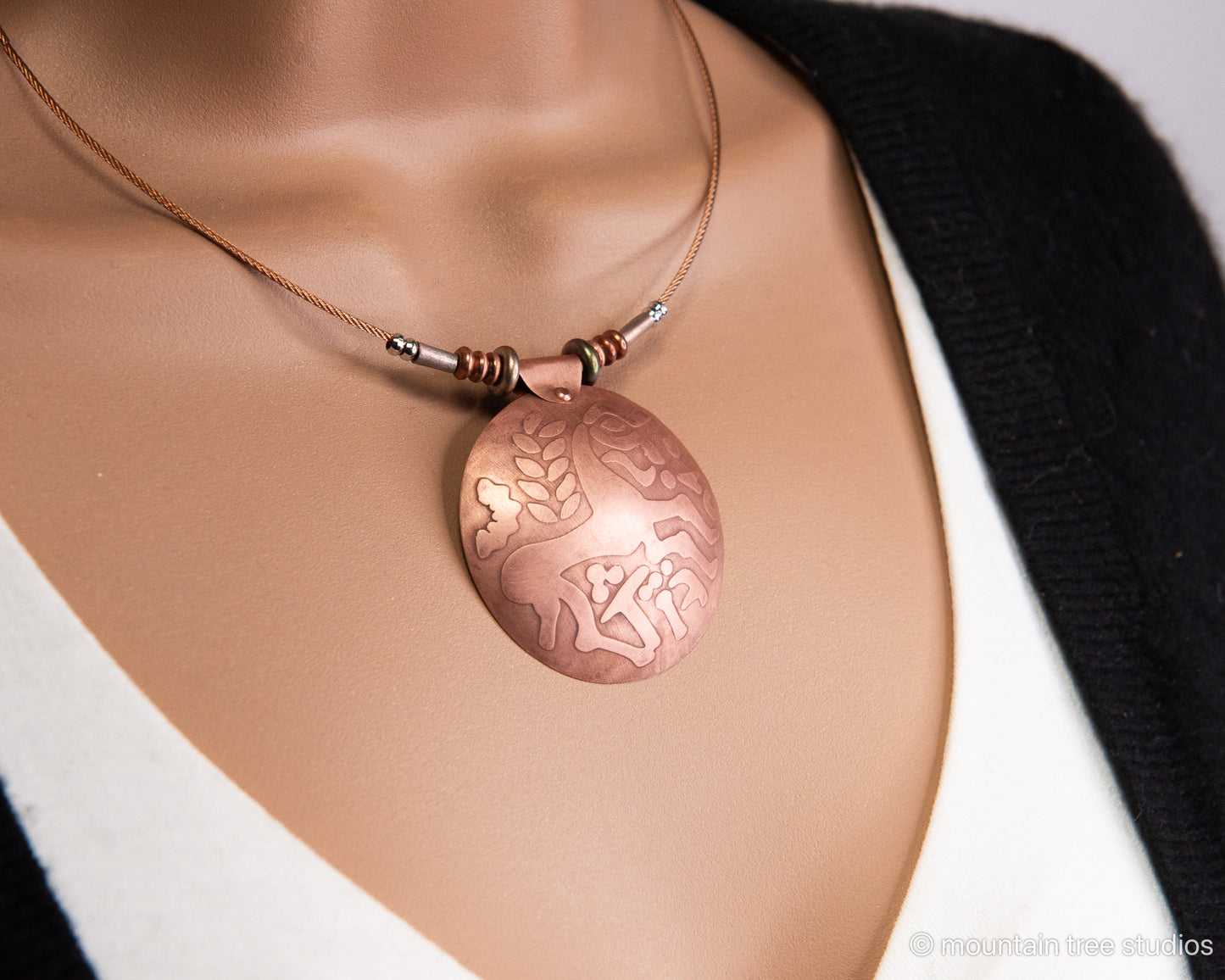 Etched Iceni Horse Coin design, in copper