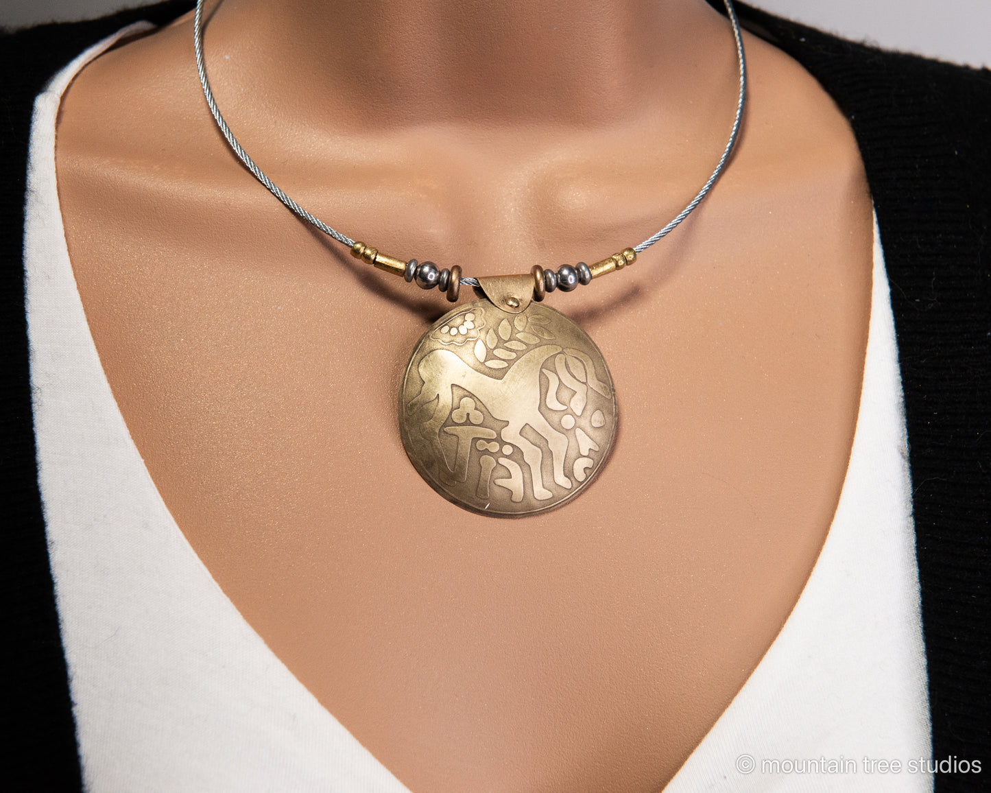 Etched Iceni Horse Coin design, in brass