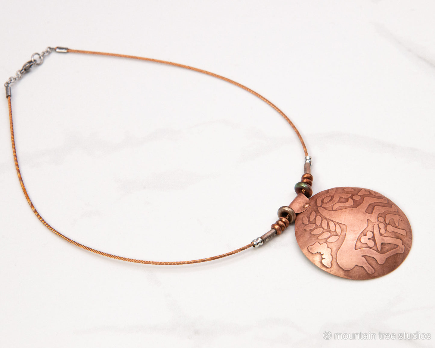 Etched Iceni Horse Coin design, in copper