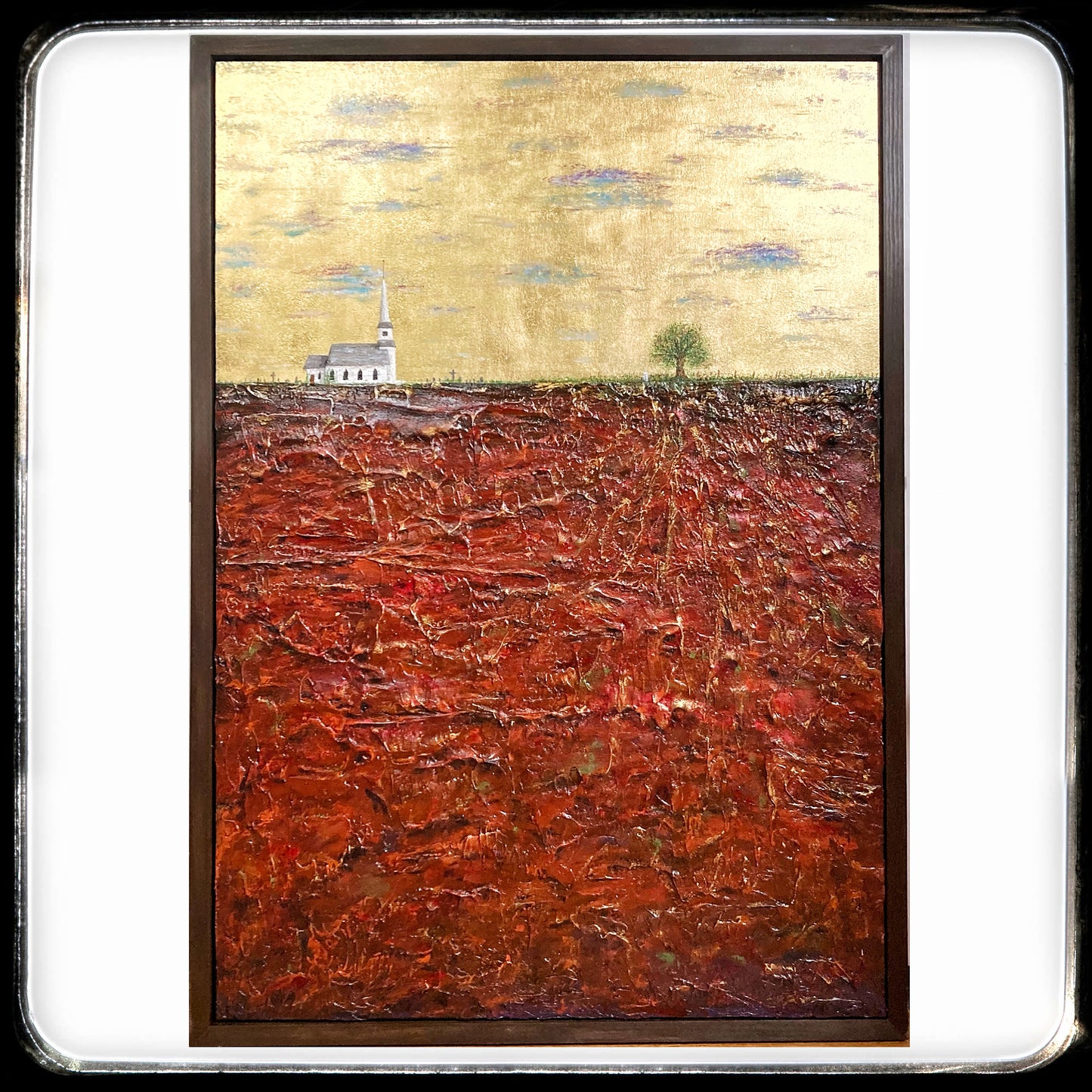 The Memory Keeper, 24x36" Wood Panel in handmade frame