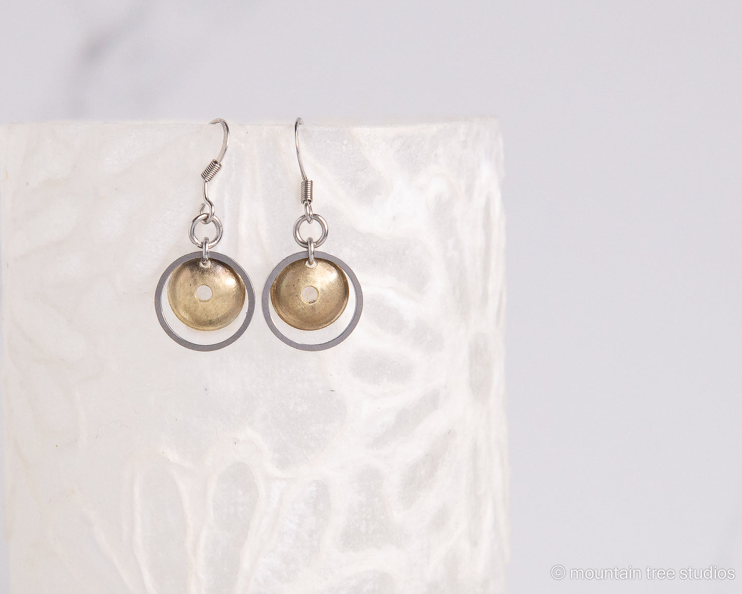 Skylight Minidome Earrings - copper or bronze.