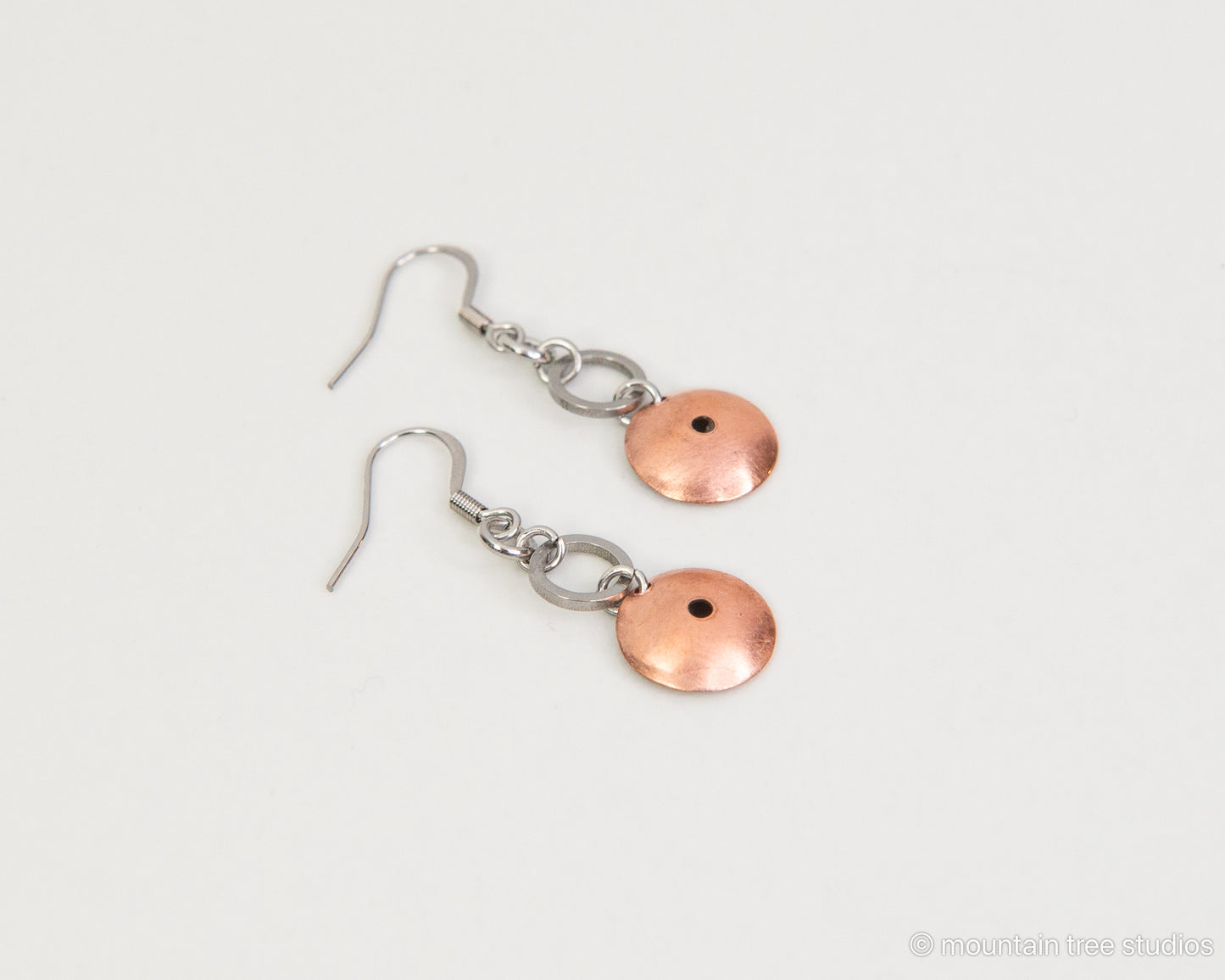 Minidome Dangles Earrings - copper or bronze.