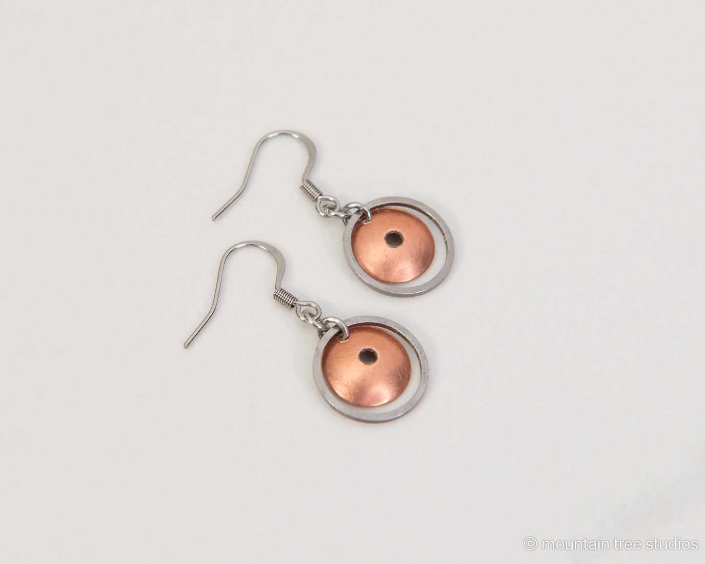 Skylight Minidome Earrings - copper or bronze.