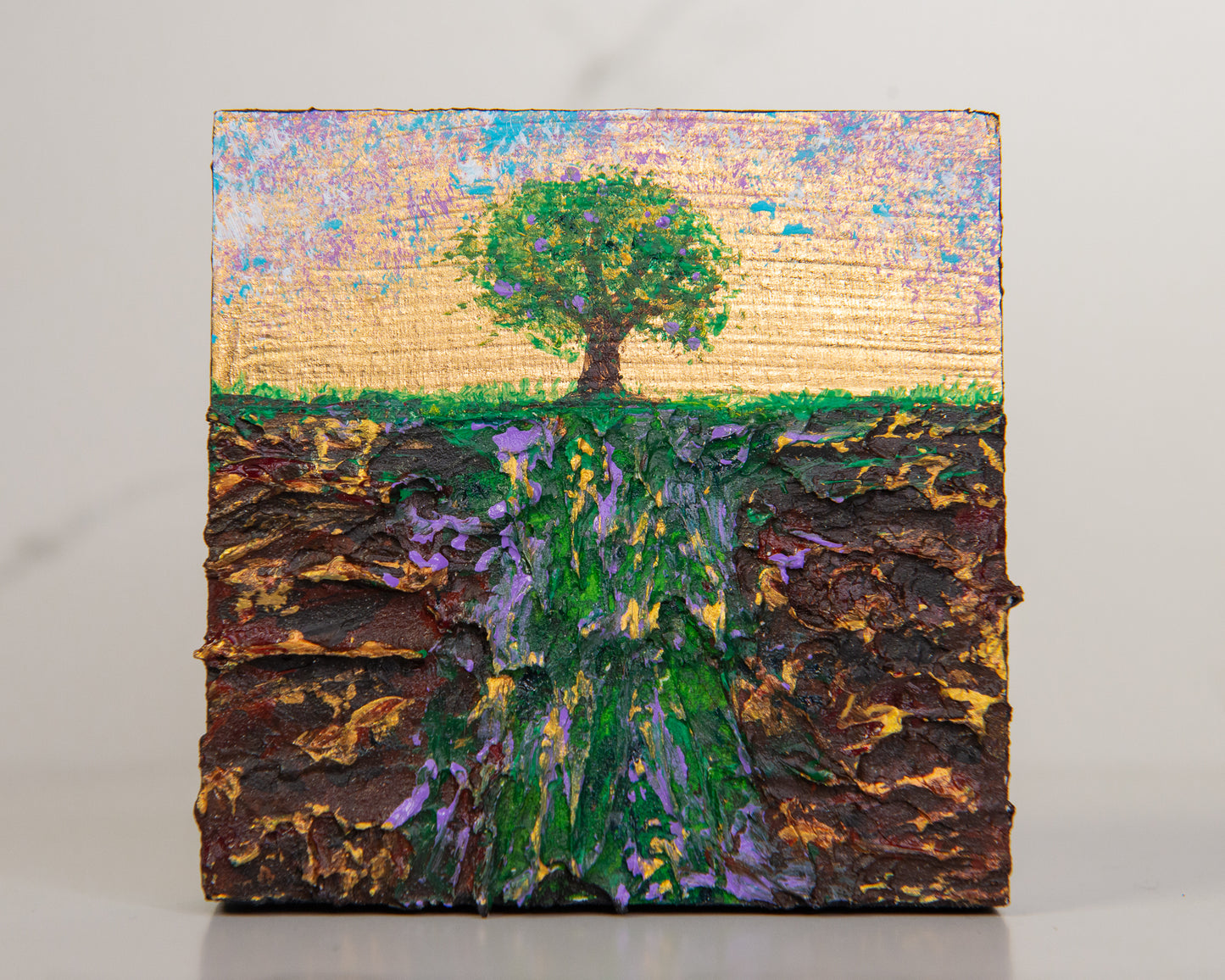 What Lies Beneath: 'Respire #3' - Mixed media metal miniature