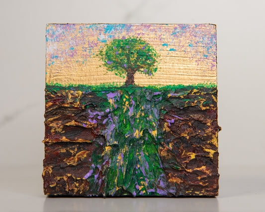 What Lies Beneath: 'Respire #3' - Mixed media metal miniature