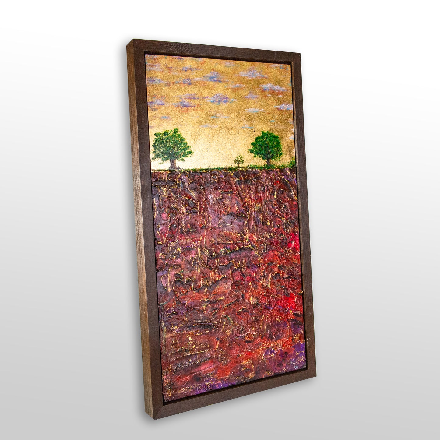 The Resting Place, 12x24" - Wood Panel in handmade frame