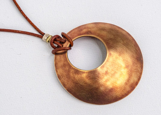 Aperture Necklace Large Patinated Bronze