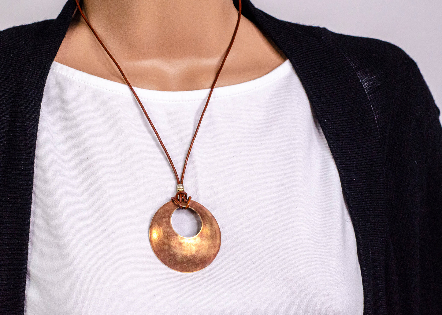 Aperture Necklace Large Patinated Bronze