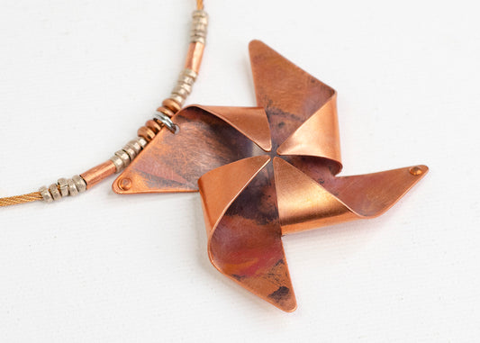 Pinwheel Necklace Copper - Large