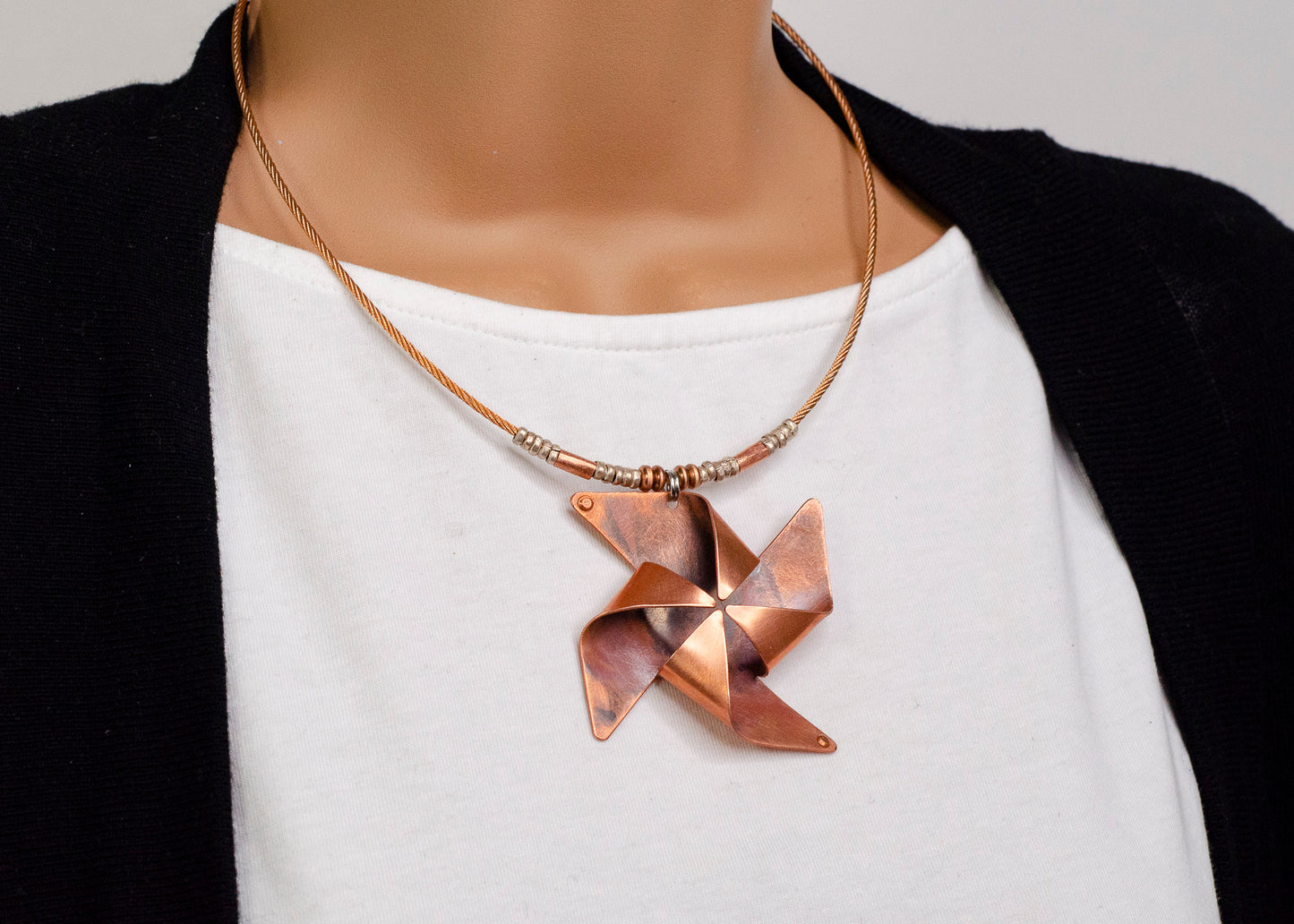 Pinwheel Necklace Copper - Large