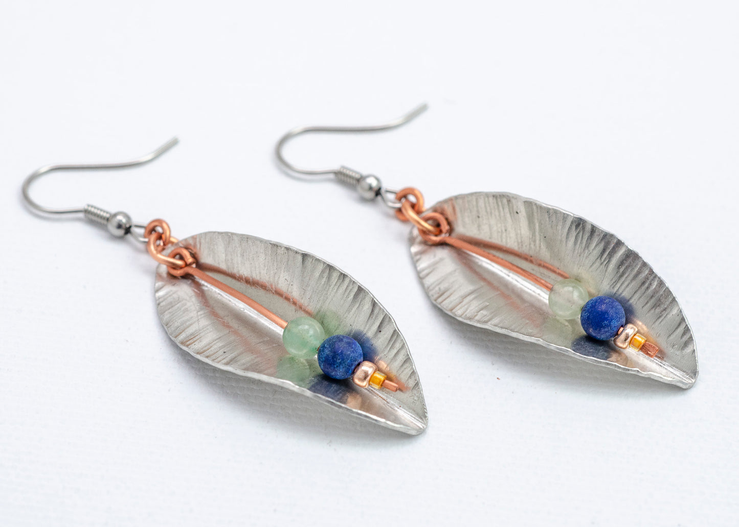 Spring Leaf Earrings Pewter