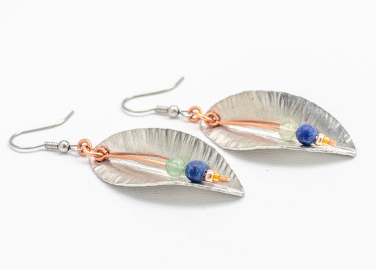 Spring Leaf Earrings Pewter