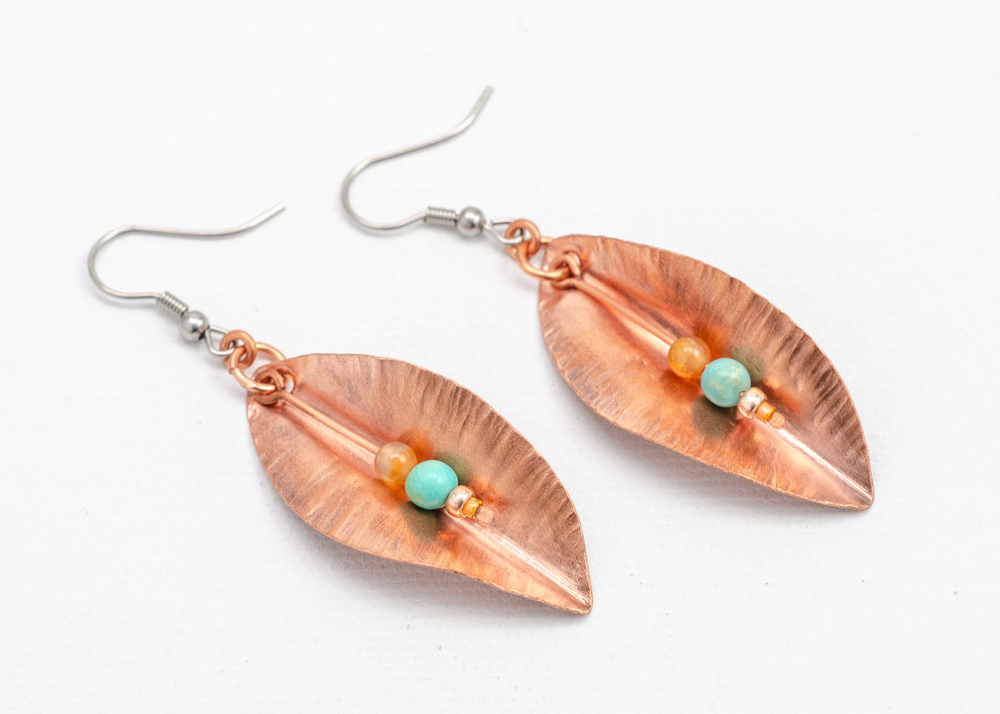 Spring Leaf Earrings Copper
