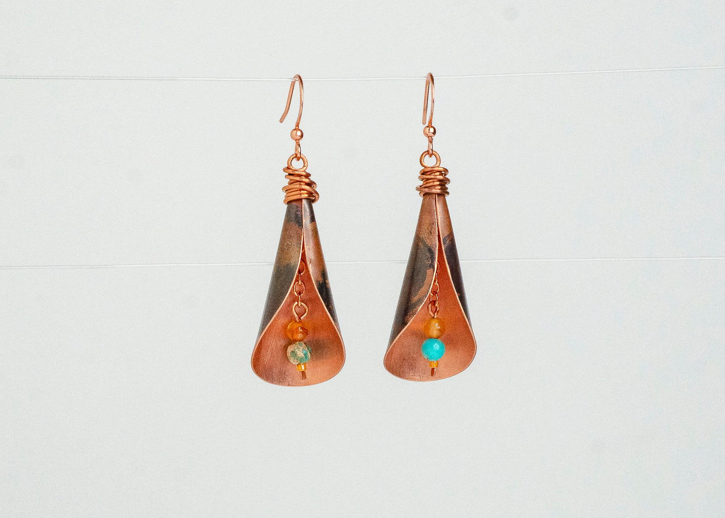 Calla Lily Earrings Copper