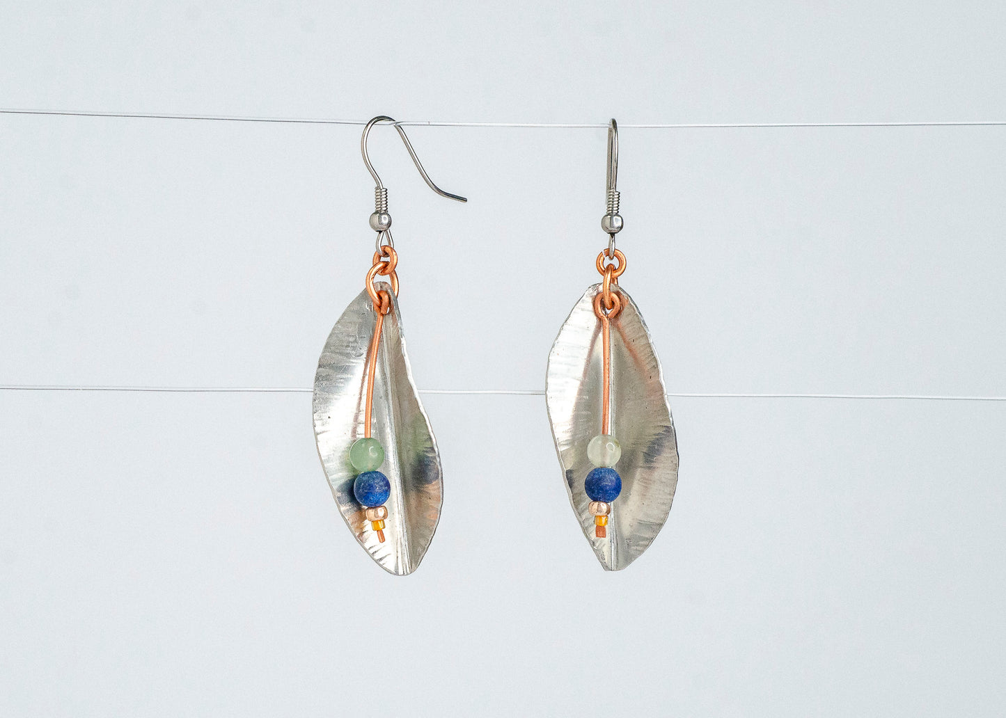 Spring Leaf Earrings Pewter