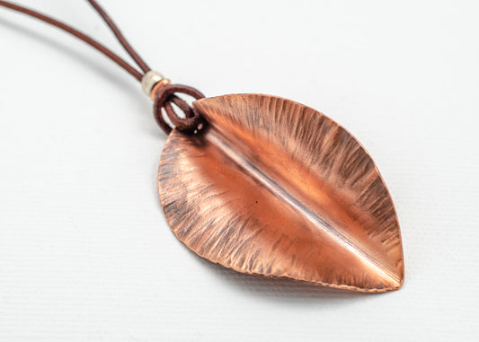 Spring Leaf Necklace Copper