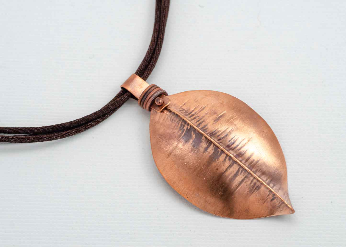 Fall Leaf Necklace Copper