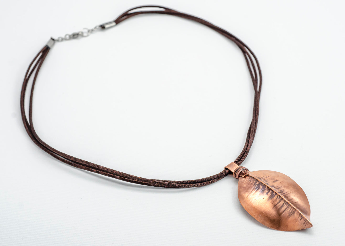 Fall Leaf Necklace Copper