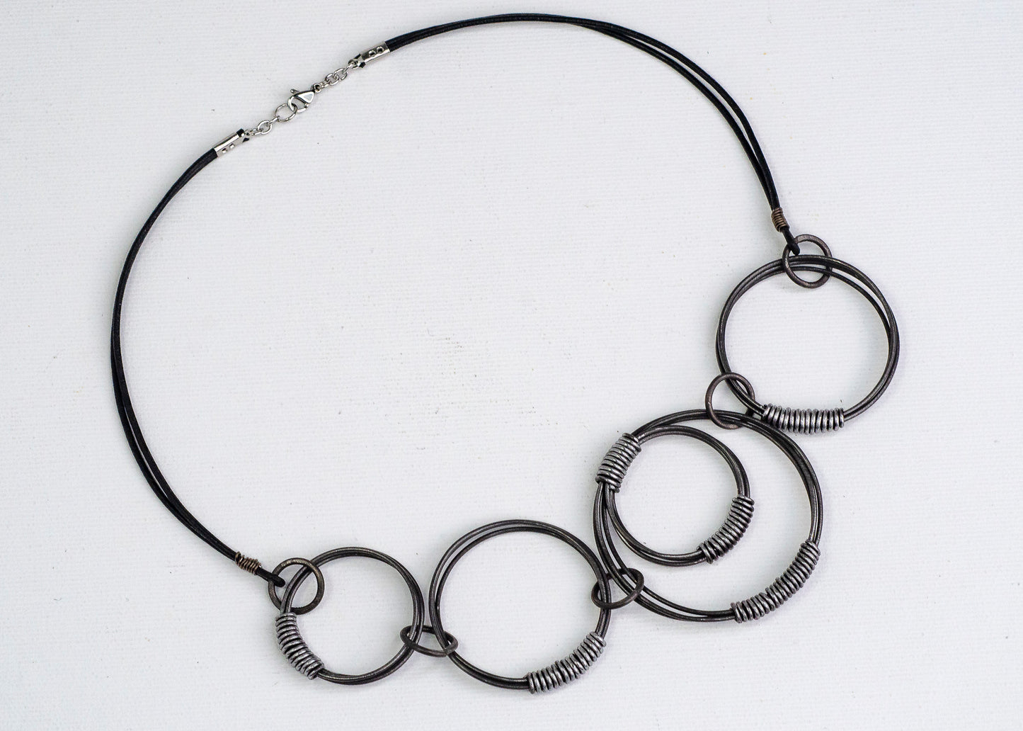 Concentric Necklace Steel Wrap