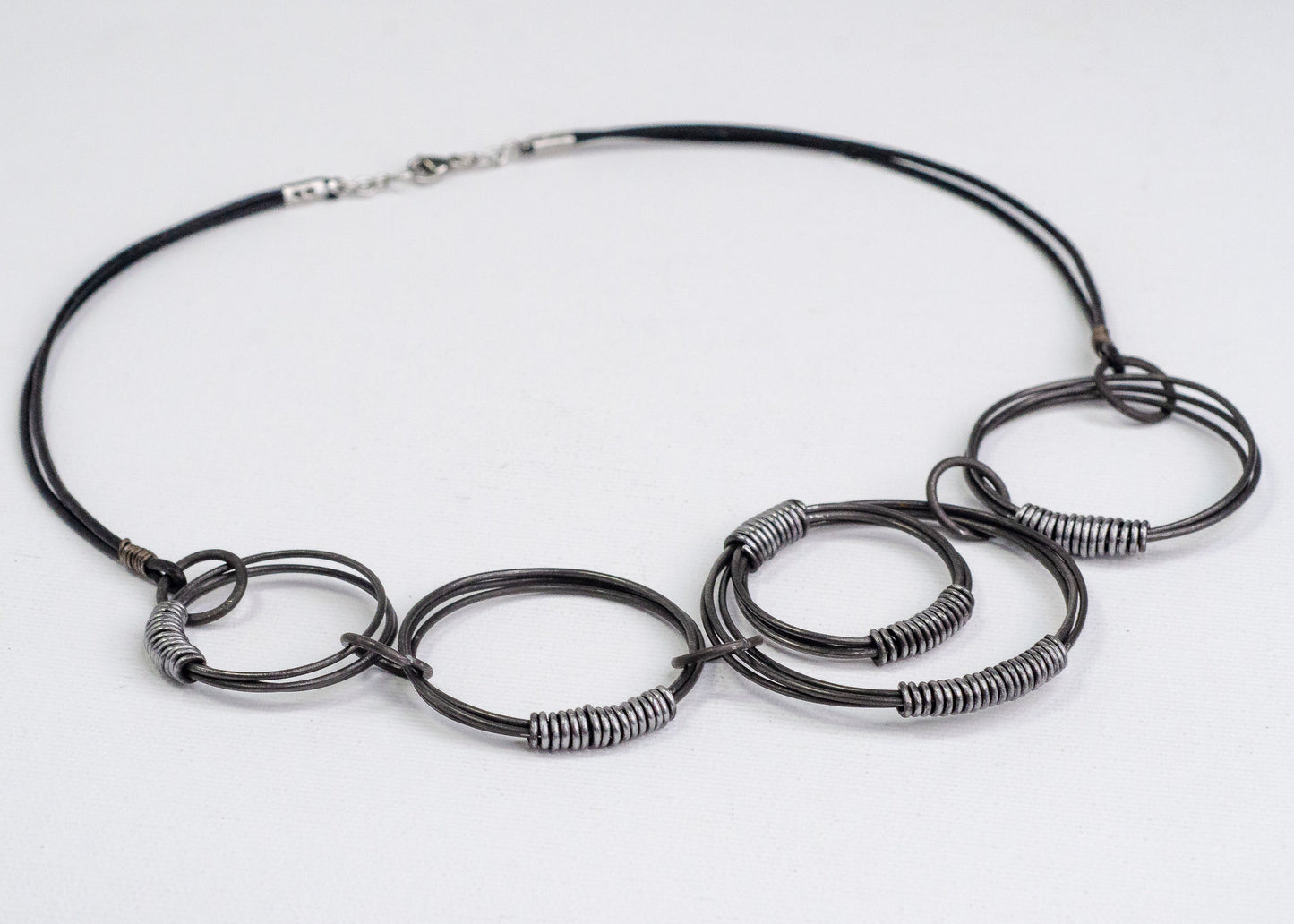 Concentric Necklace Steel Wrap
