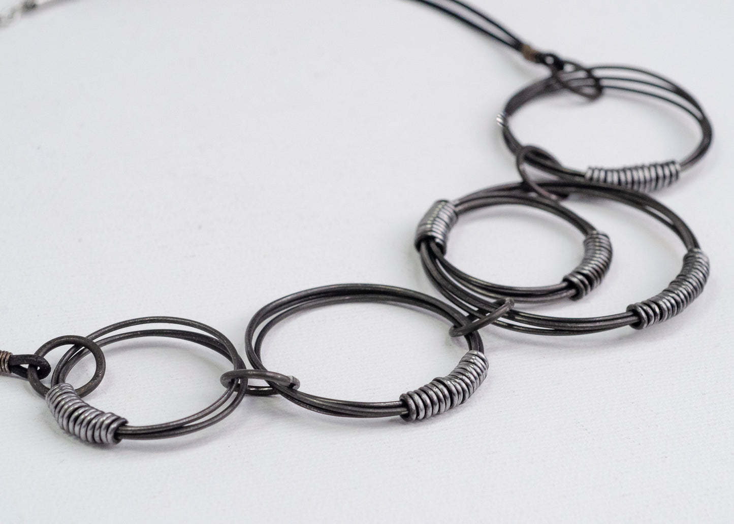 Concentric Necklace Steel Wrap
