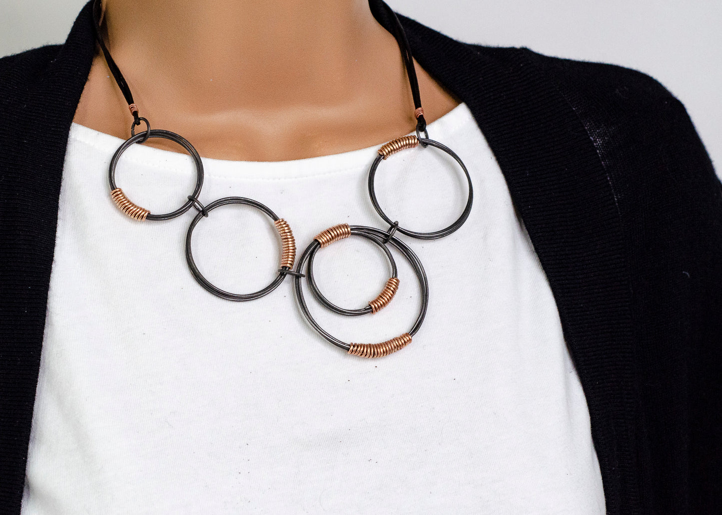 Concentric Necklace Bronze Wrap